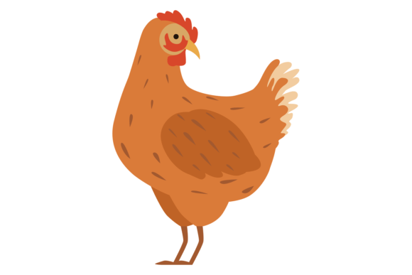 Download Hen Color Icon. Farm Bird. Poultry Anima - Farm Collection