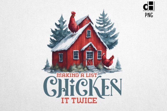 Download Vintage Christmas Farm Chicken PNG - Farm Collection