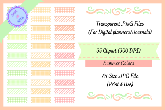 Download Cute Washi Tapes with Summer Colors - Cute washi tapes Collection