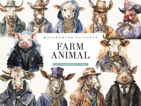 Download Whimsical Farm Animal Characters - Farm Collection