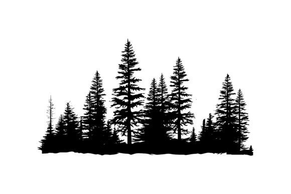 Download Vintage Pine Trees, Forest Silhouette - Pine trees Collection