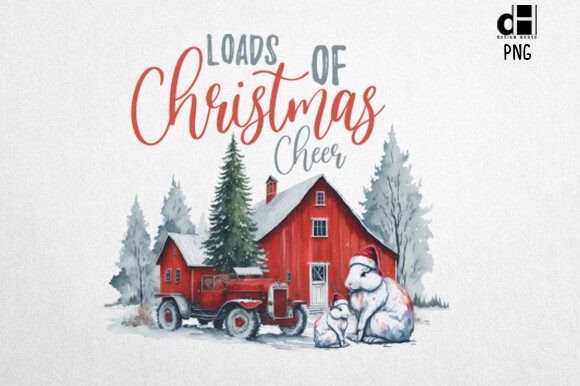 Download Vintage Christmas Farm Rabbit PNG Design - Farm Collection