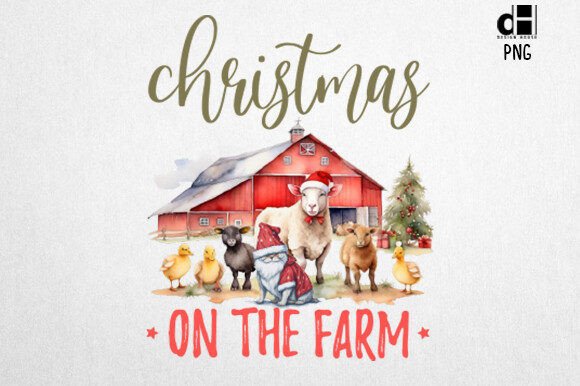 Download Vintage Christmas Farm Sublimation PNG - Farm Collection