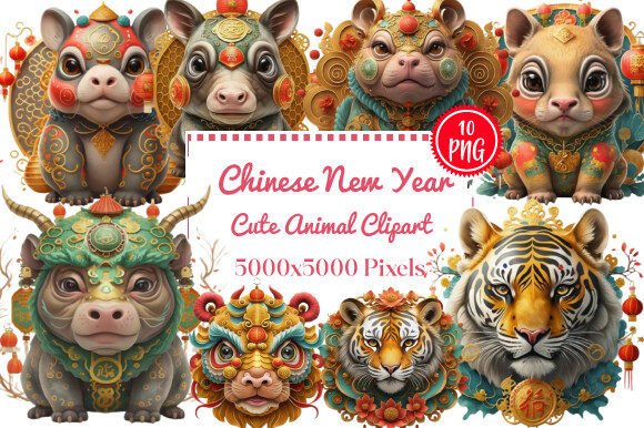 Download Chinese New Year Cute Animal Clipart - Premium Resources