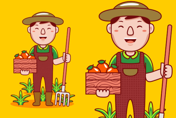 Download Man Farmer Profession Cartoon Vector - Farm Collection