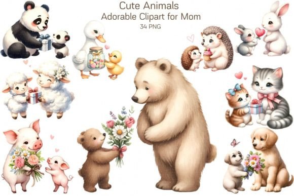 Download Cute Animal Clipart for Mom, Sublimation - Premium Resources