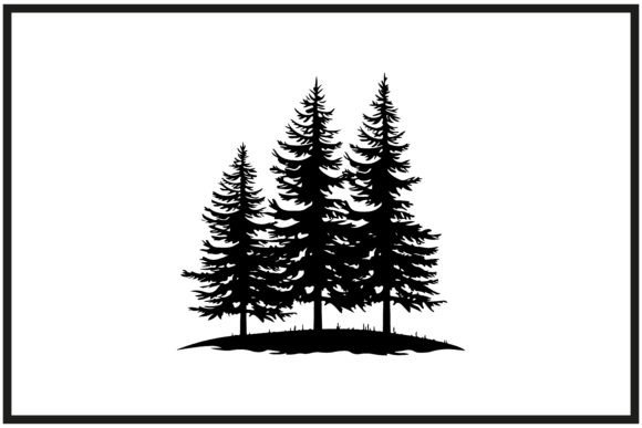 Download Silhouette of Pine Trees Vector Clipart - Pine trees Collection