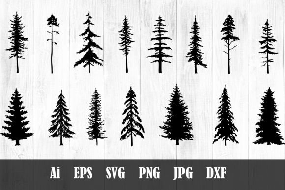 Download Pine Trees Silhouettes - Pine trees Collection
